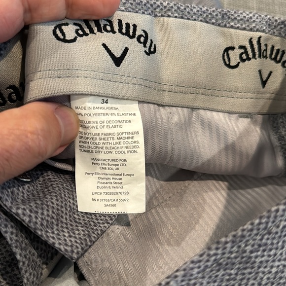 Callaway Golf shorts, 34”, like new, gray pattern - Picture 3 of 7
